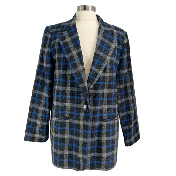 REQUIREMENTS Plaid Blazer 12 - Picture 1 of 7